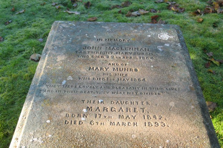 Photo of headstones/John MacLennan (d1864) stone Dingwall